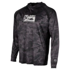 Pelagic Vaportex Hoody Fish Camo Black