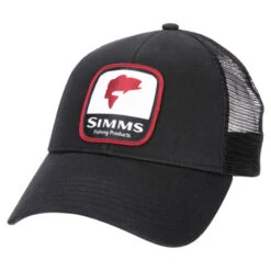Simms Bass Patch Trucker Black