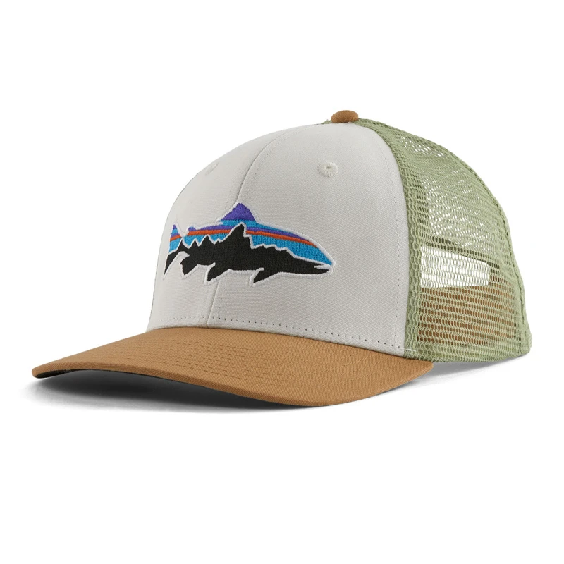 Patagonia Fitz Roy Trout Trucker Hat White W/Classic Tan 3 Patagonia Fitz Roy Trout Trucker Hat White W/Classic Tan