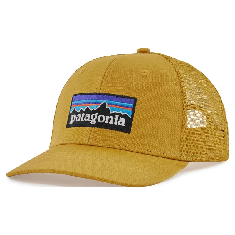 Patagonia P-6 Logo Trucker Hat Cabin Gold 3 Patagonia P-6 Logo Trucker Hat Cabin Gold