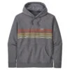 Patagonia M's Line Logo Ridge Stripe Uprisal Hoody Gravel Heather -Winterkleding 39620 GLH r 1