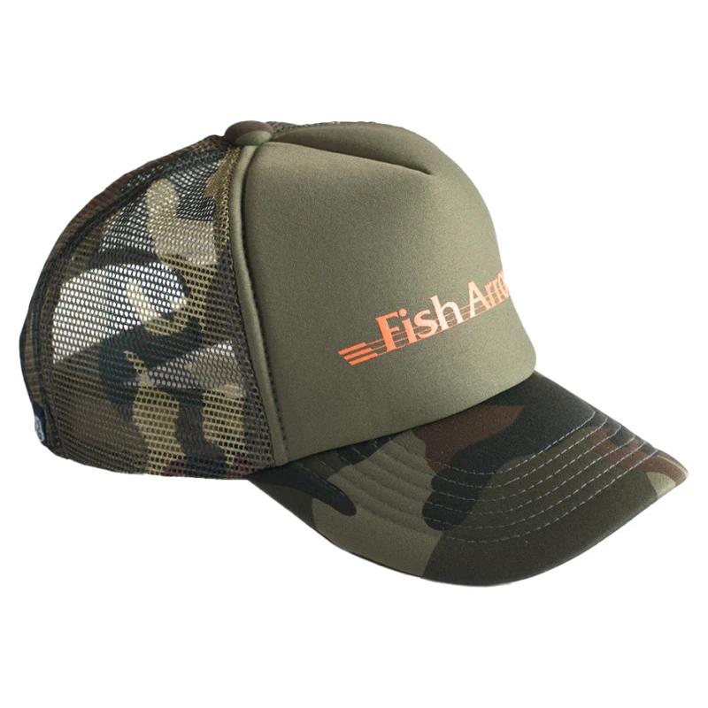 Fish Arrow Mesh Cap Green Camo/Orange Logo 3 Fish Arrow Mesh Cap Green Camo/Orange Logo