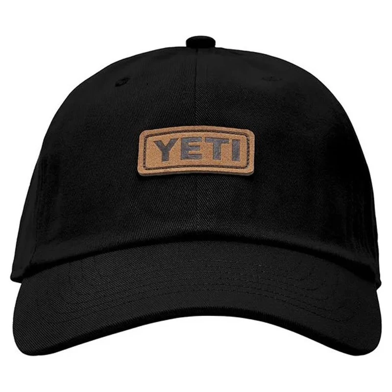 Yeti Leather Logo Badge 6 Panel Soft Crown Hat Black 3 Yeti Leather Logo Badge 6 Panel Soft Crown Hat Black
