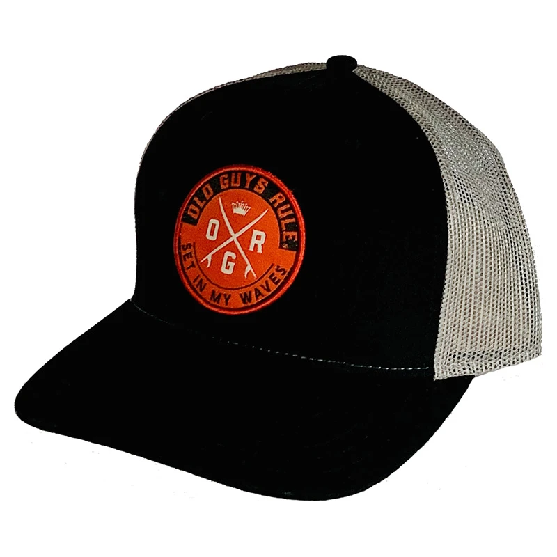 Old Guys Rule Wave Patch, Black/Grey 3 Old Guys Rule Wave Patch, Black/Grey